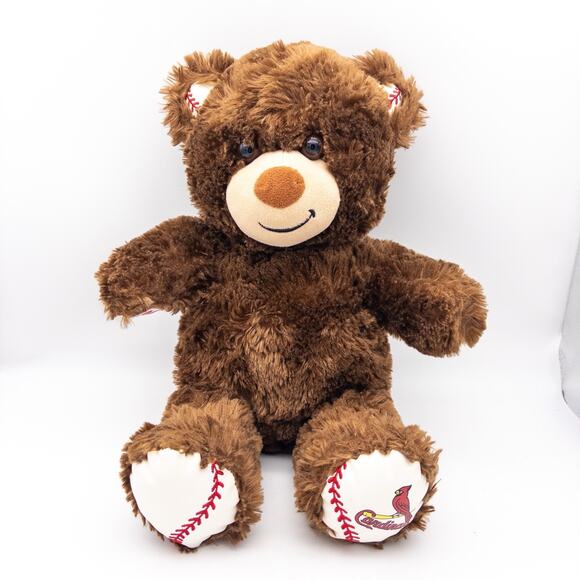 St. Louis Cardinals 16” Brown Build a Bear Teddy Baseball MLB STL Baseball Ears - Picture 1 of 9